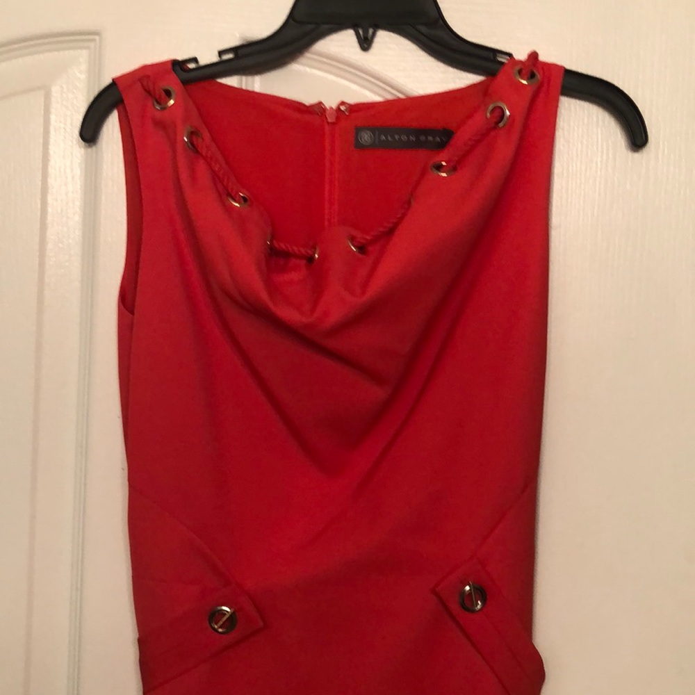 Orange/Red designer dress. Never worn.